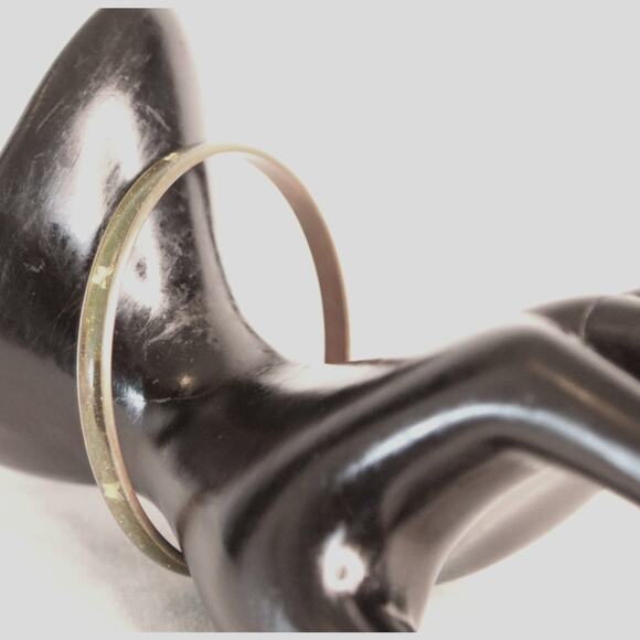 Shimmery Green Enamel Brass Bangle Bracelet With Butterflies - Picture 2 of 10